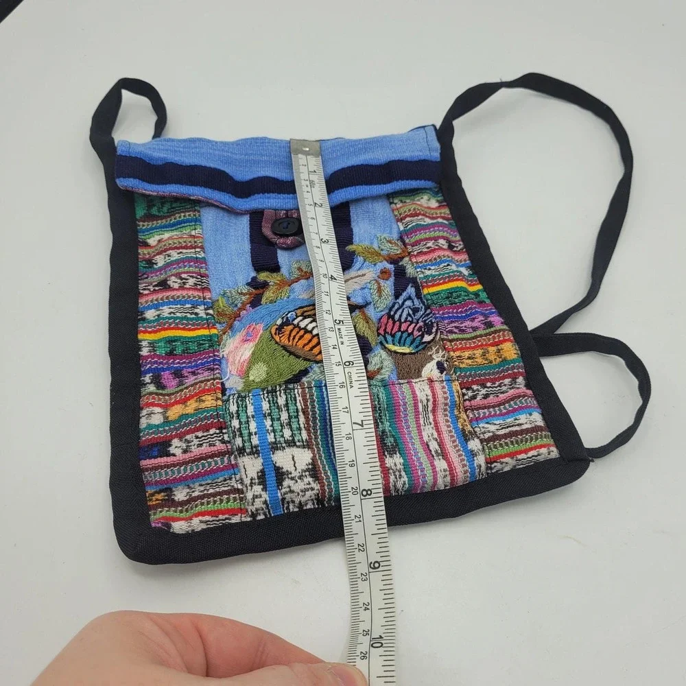 Multicolor‎ Embroidered Boho Aztec Patchwork Tribal Sling Messenger Bag